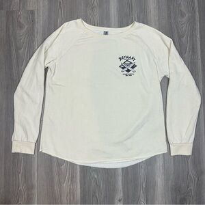 Bethany Beach Surf Shop Cream Graphic Sweatshirt Soft Loungewear Size L